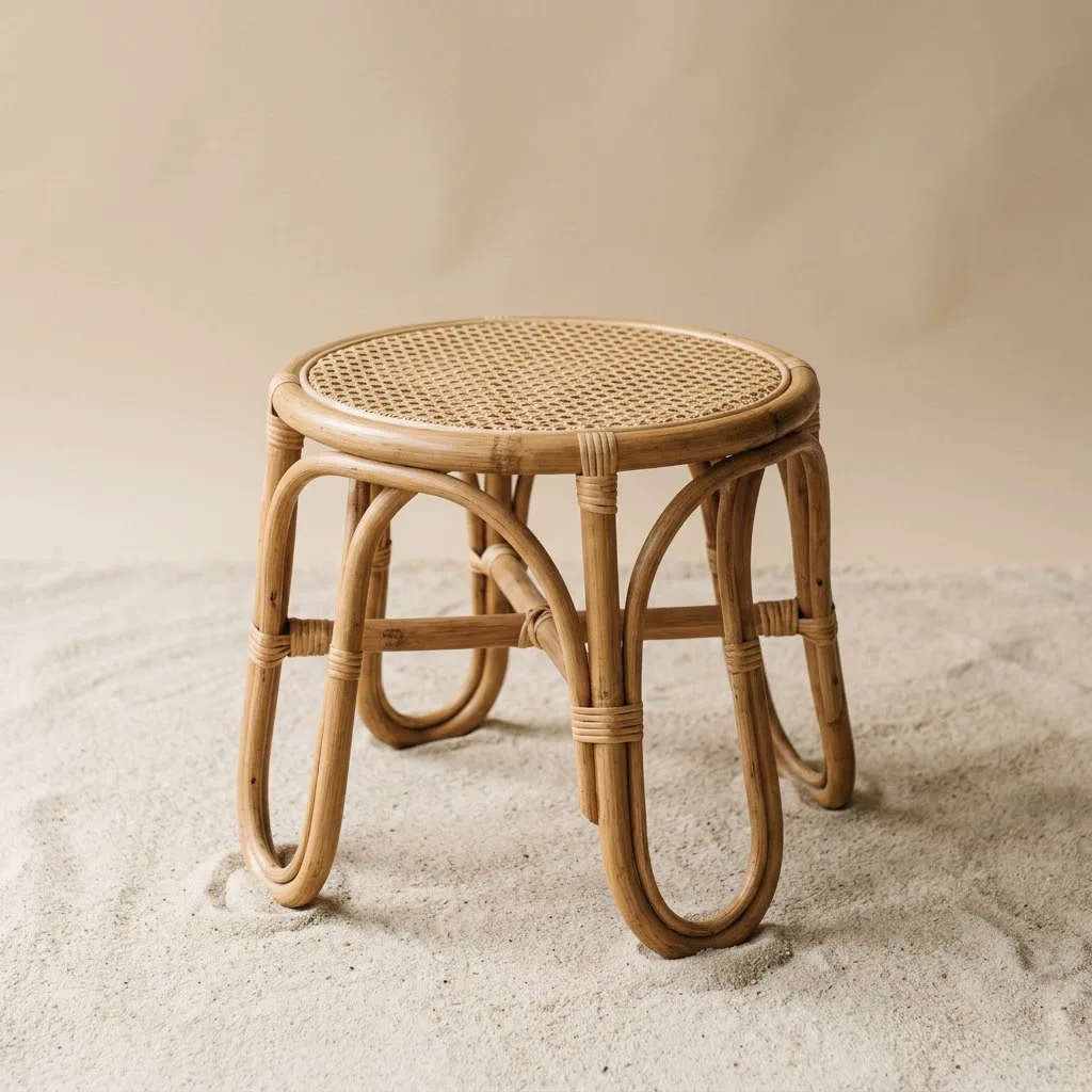 Low Cane Stool